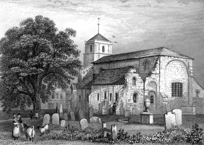 Waltham Abbey Church, Essex, graviert von John Rogers, 1831 von George Bryant Campion